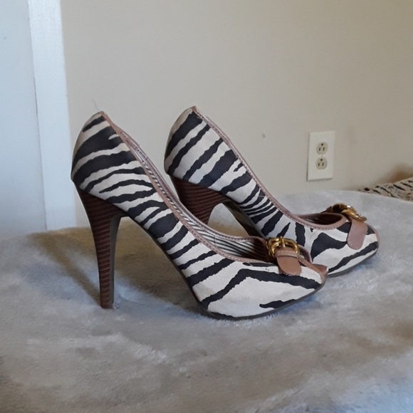 Charlotte Russe Shoes - Zebra open toe high heels.Charlotte Russe